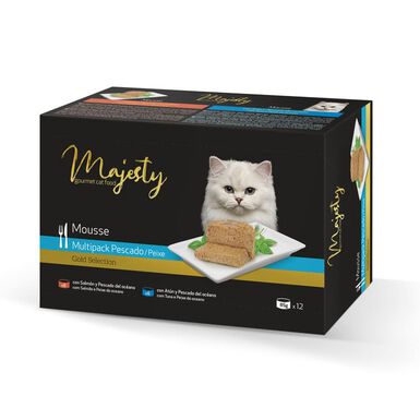 Majesty Adult Mousse de Pescado lata para gatos- Pack